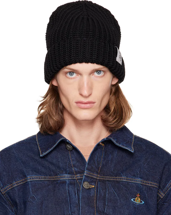 Vivienne Westwood Black Classic Beanie