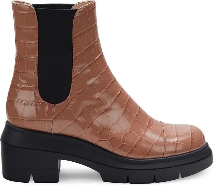 Norah Alligator Embossed Leather Chelsea Boots