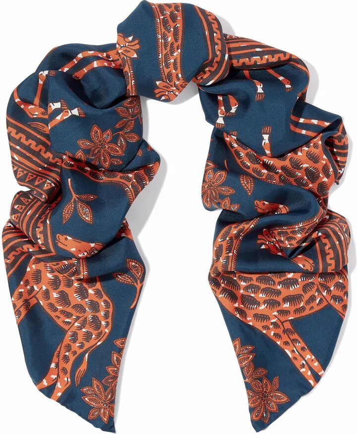 Printed silk-twill scarf