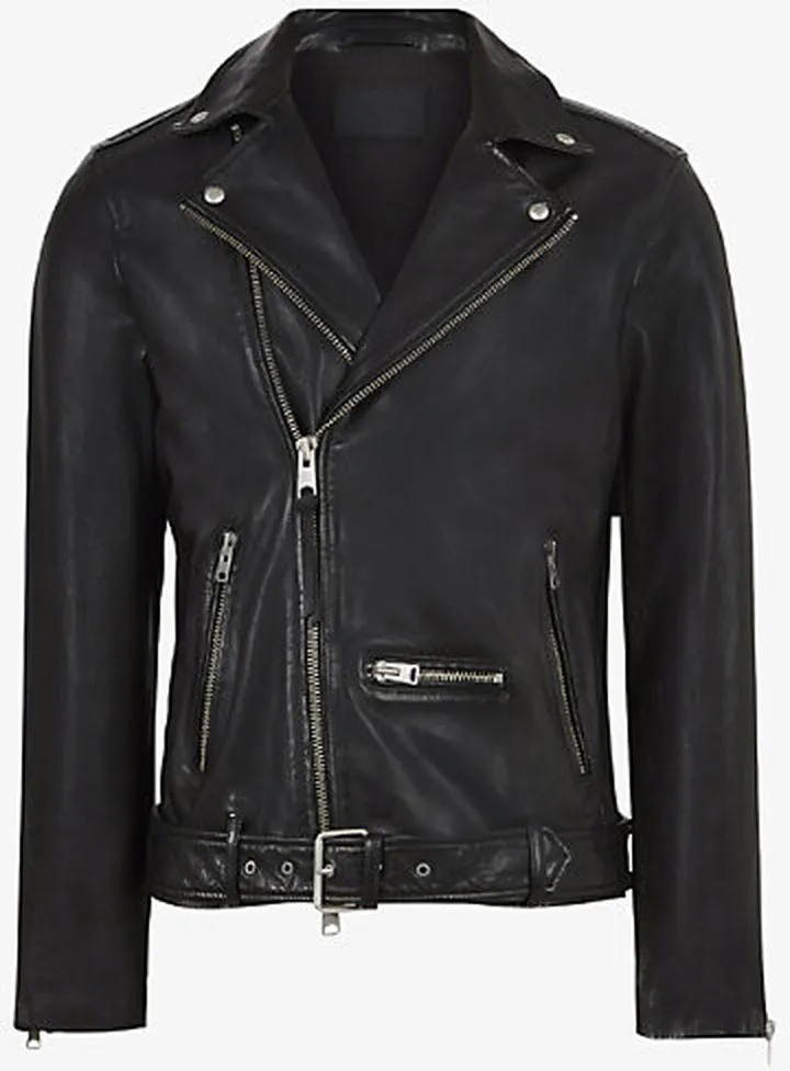ens Black Wick Leather Biker Jacket