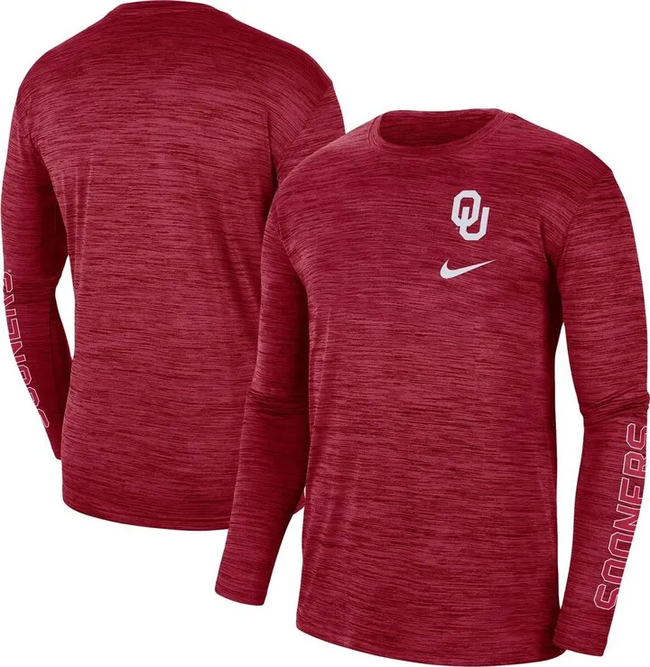 Men's Nike Crimson Oklahoma Sooners Velocity Legend Team Performance Long Sleeve T-shirt