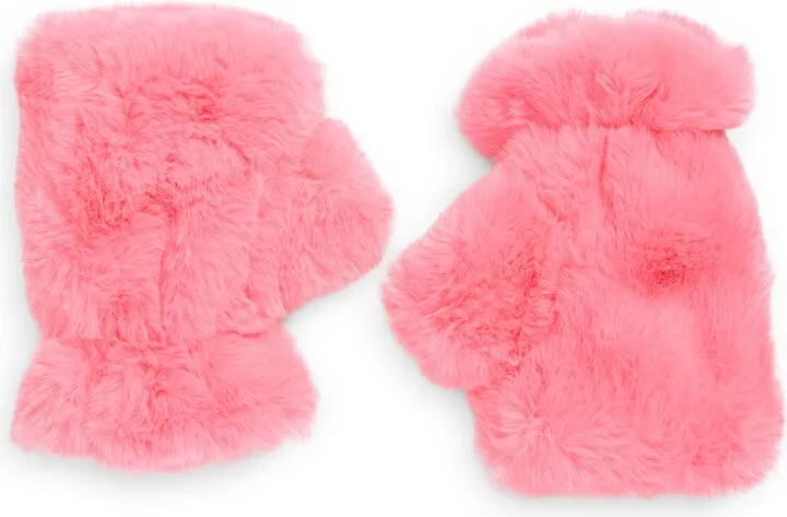 Faux Fur Fingerless Mittens