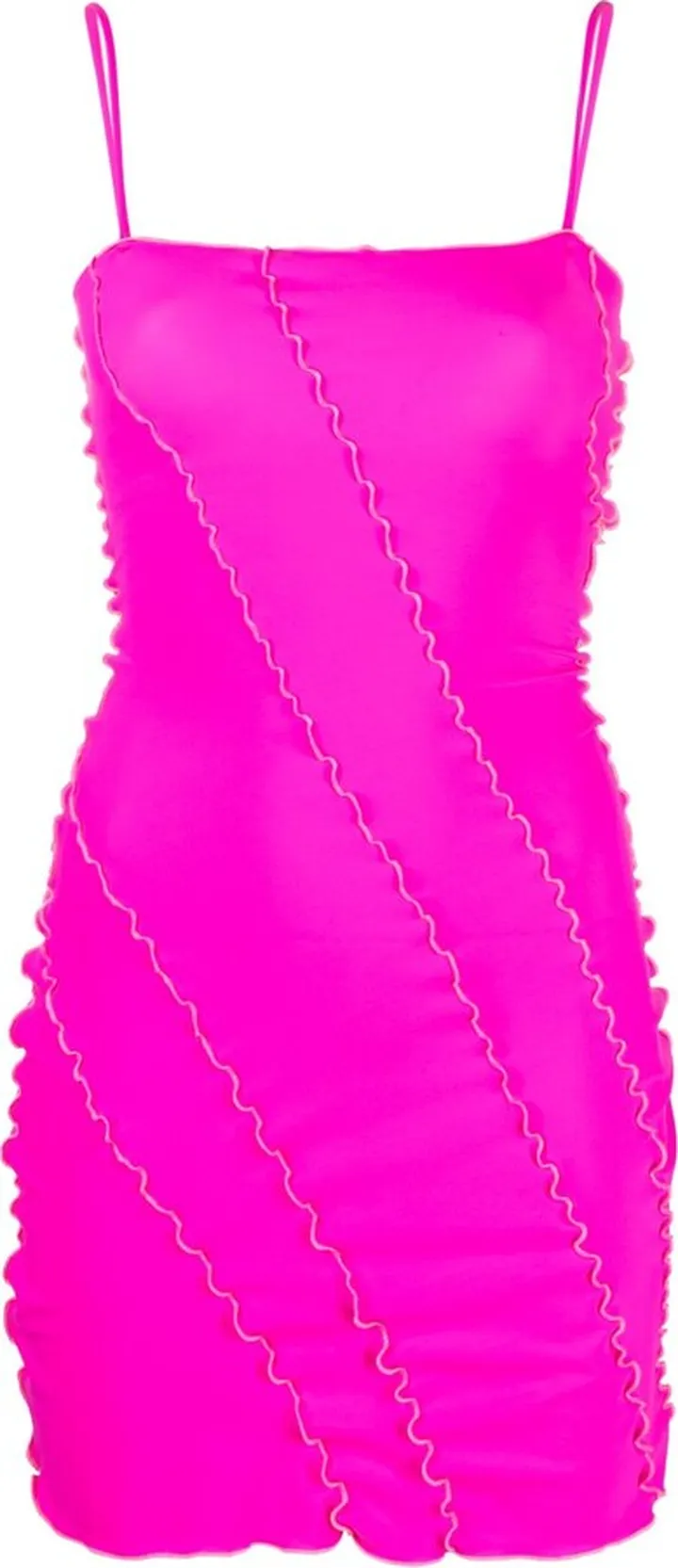 Pink Lettuce Trim Minidress