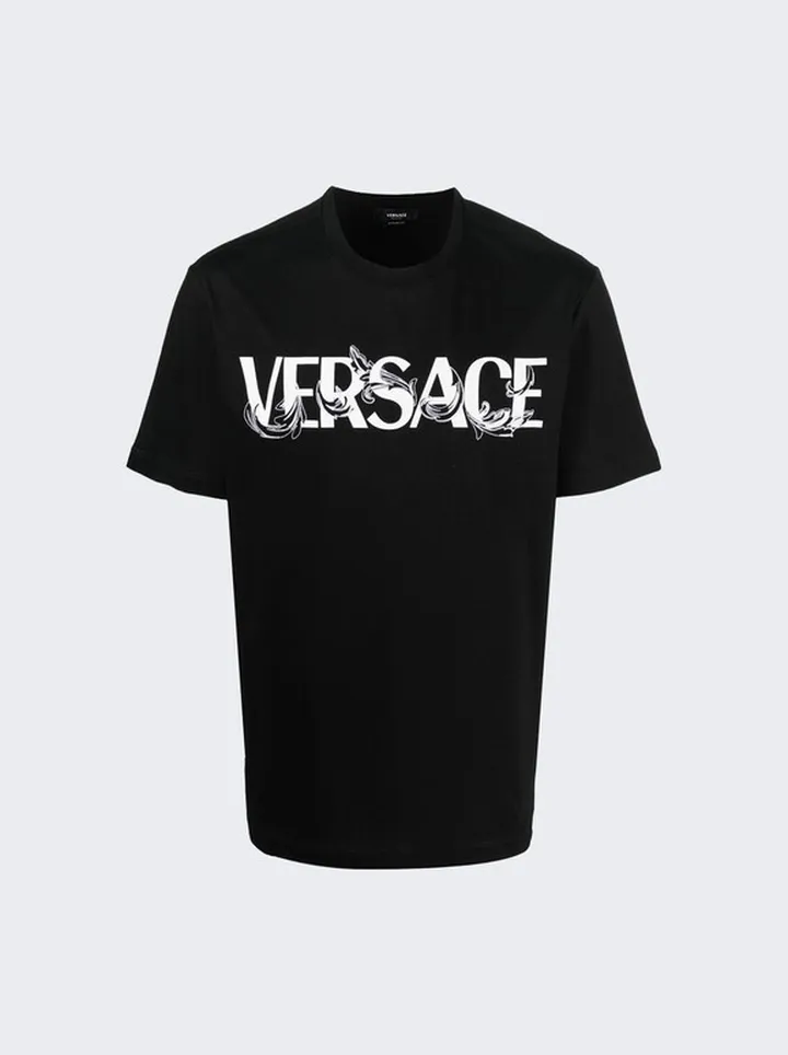 Barocco Silhouette Logo T-shirt Black