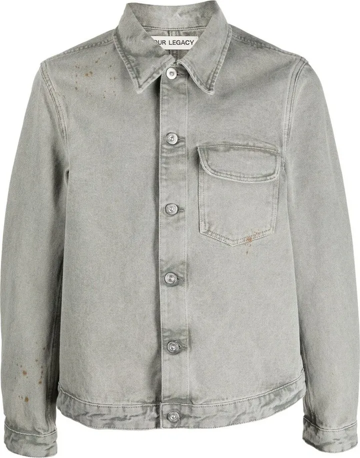 Grey Button-Up Denim Jacket