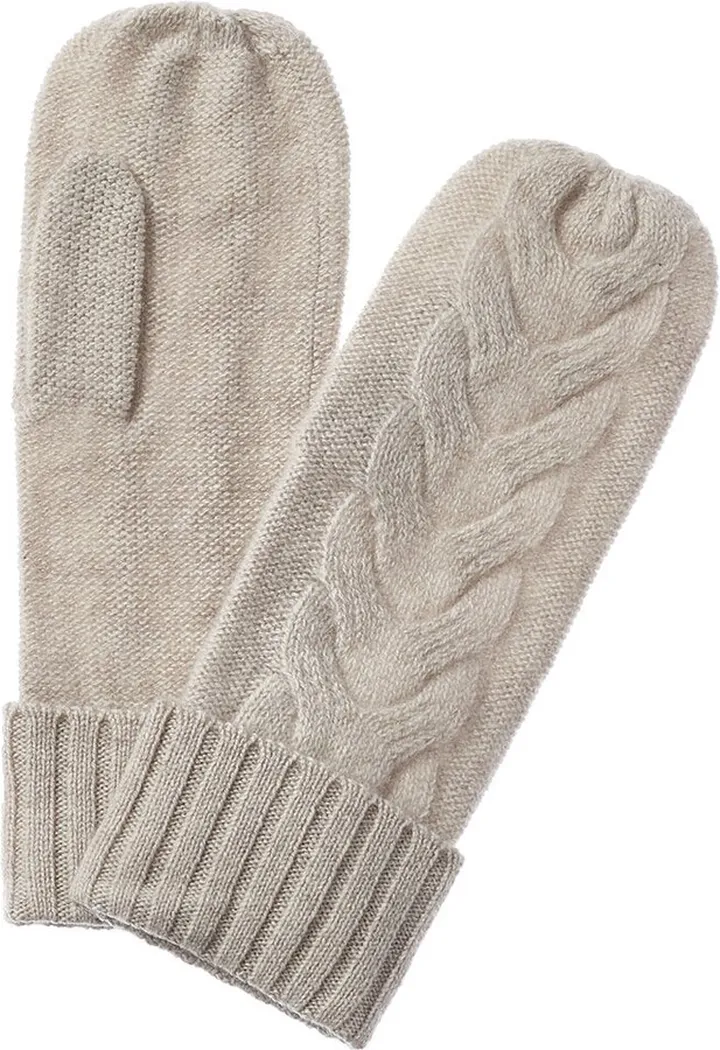 Hannah Rose Chunky Cable Cashmere Mittens