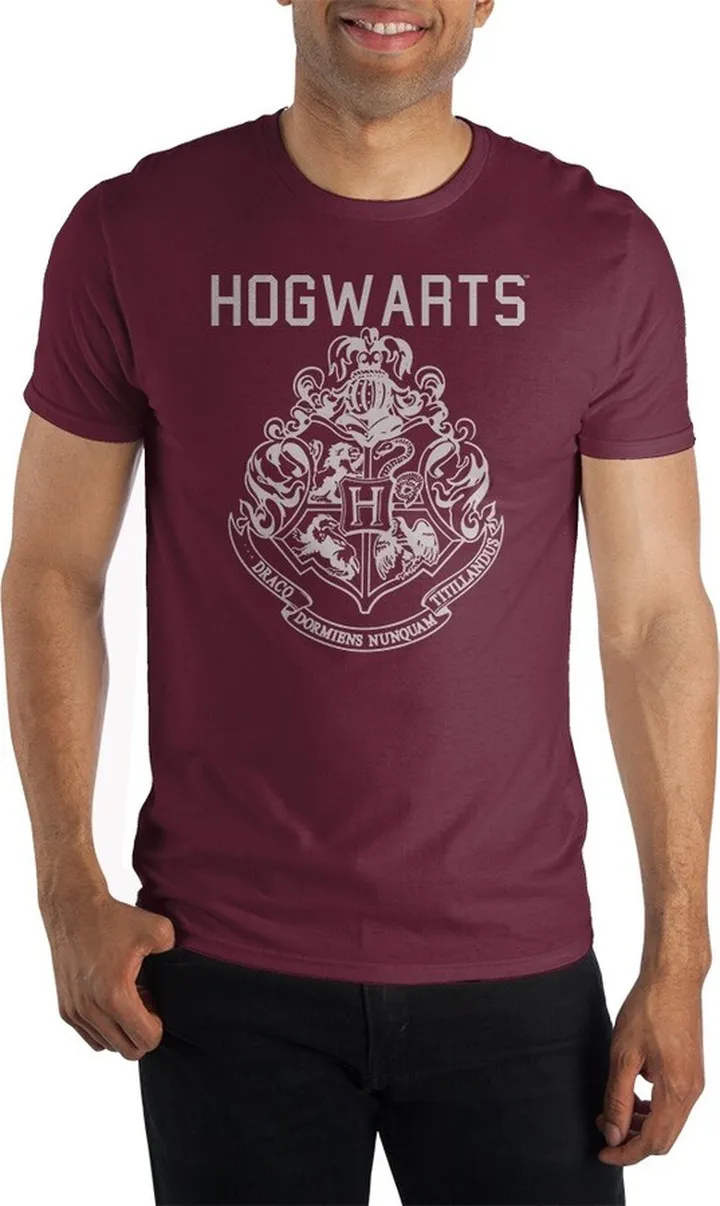 Hogwarts Crest Mens Short Sleeve Shirt-Small