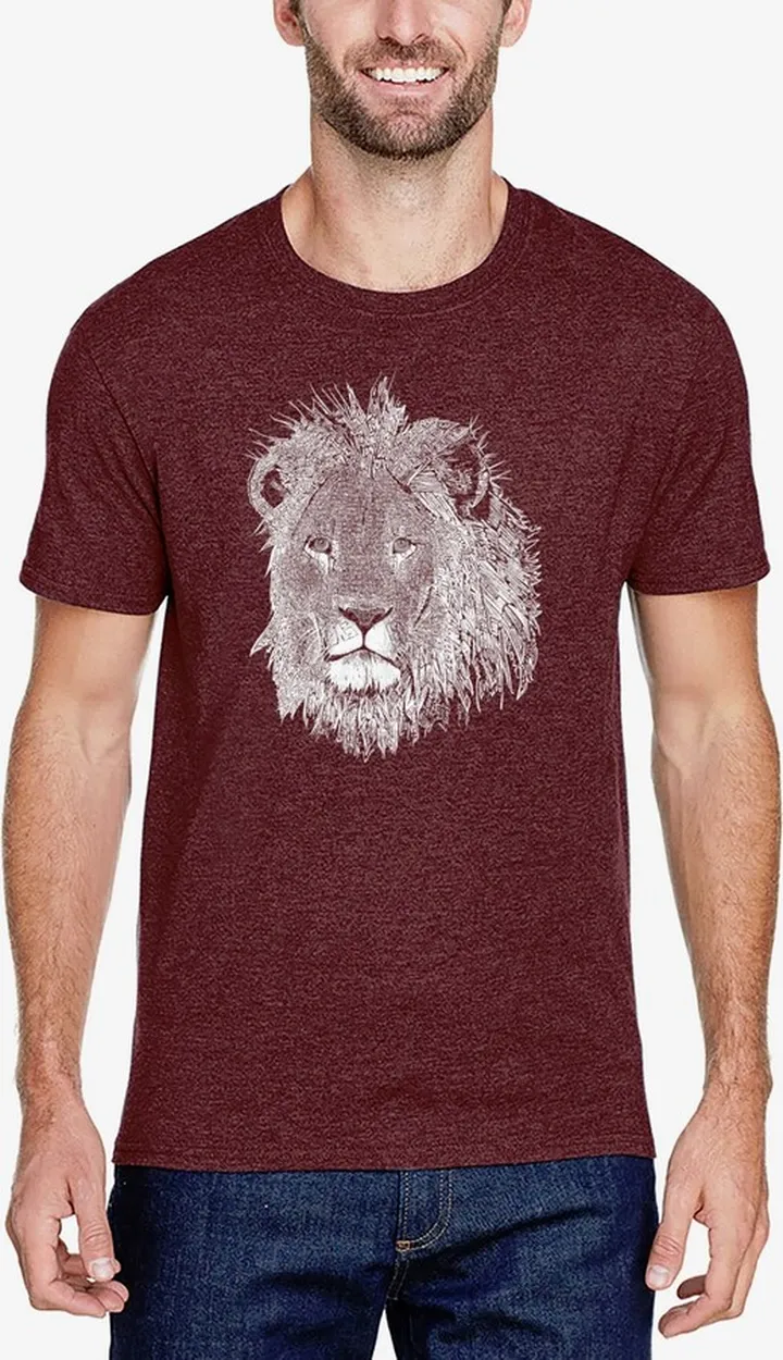 Men's Premium Blend Word Art Lion T-shirt
