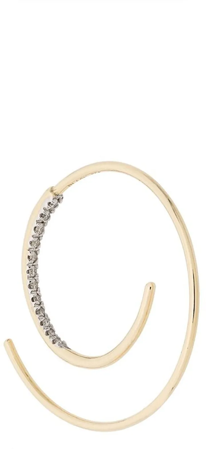 14kt yellow gold Spiral diamond earring