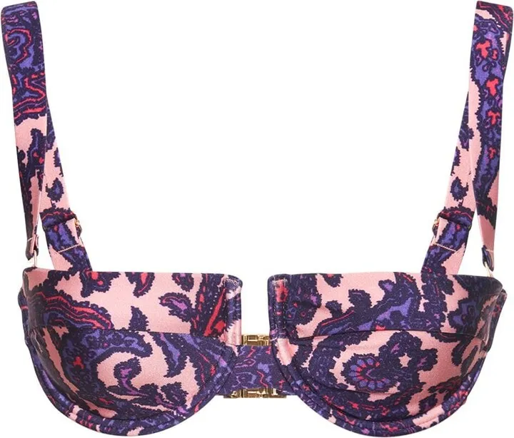 Tiggy printed balconette bikini top