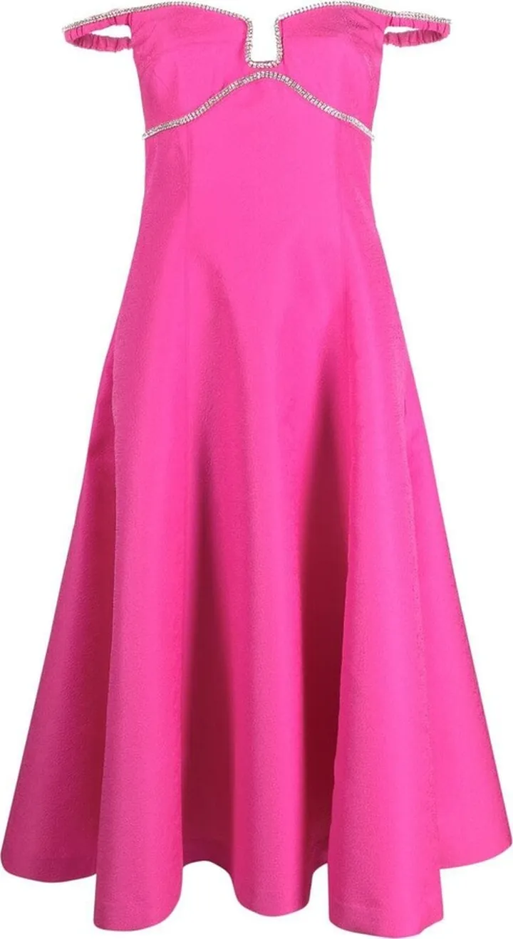 Off-Shoulder Flared Midi Dress