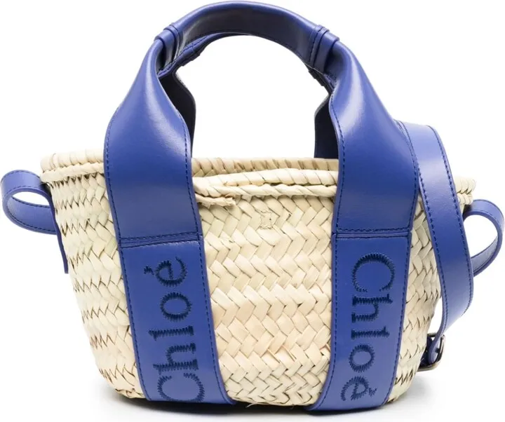 Sense mini raffia tote bag