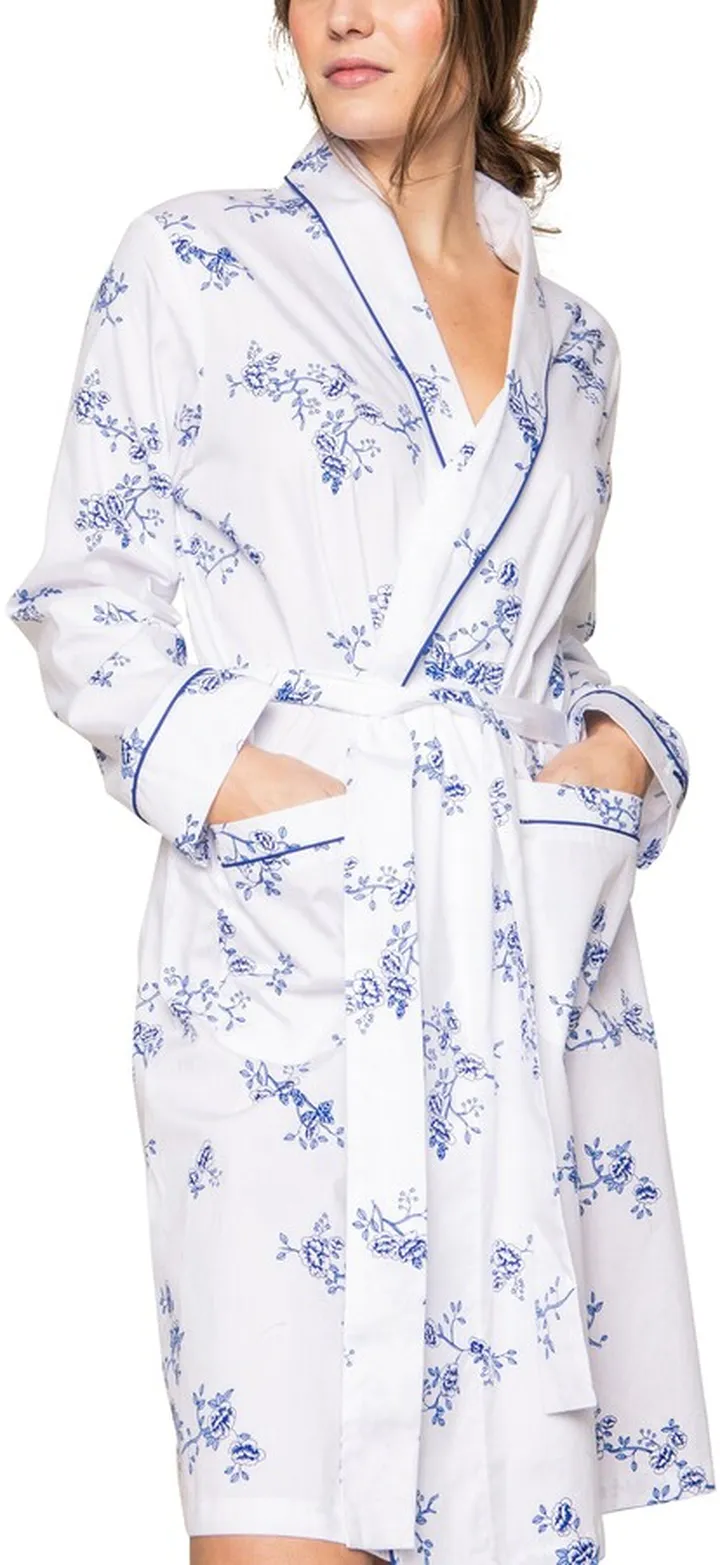 Indigo Floral Cotton Robe