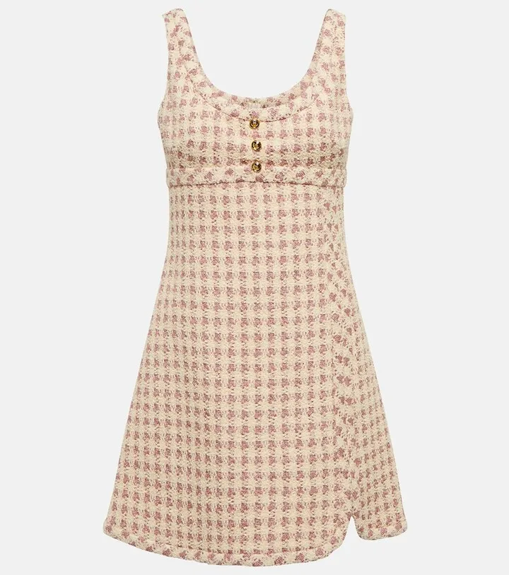 Cotton-blend boucle minidress