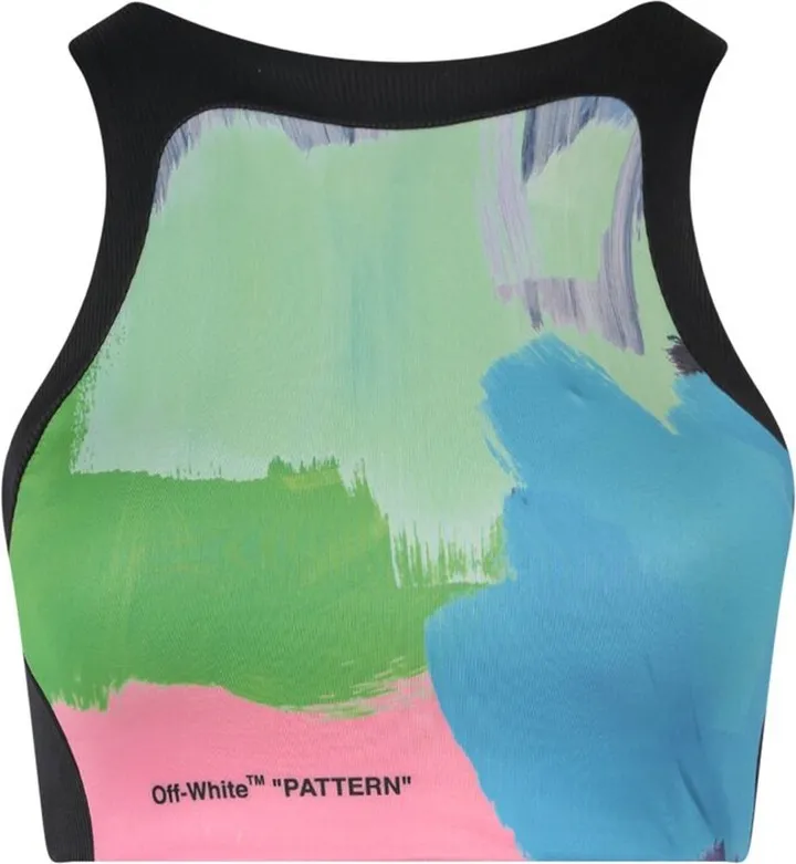 Off-White Brush Stroke Logo Printed Sports Bra
