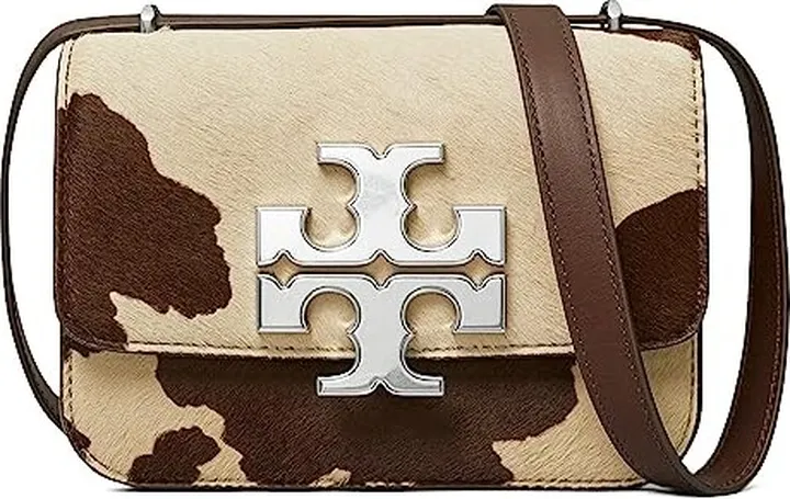 Tory Burch Eleanor Haircalf Small Convertible Shoulder Bag (Cow Natural Print) Handbags