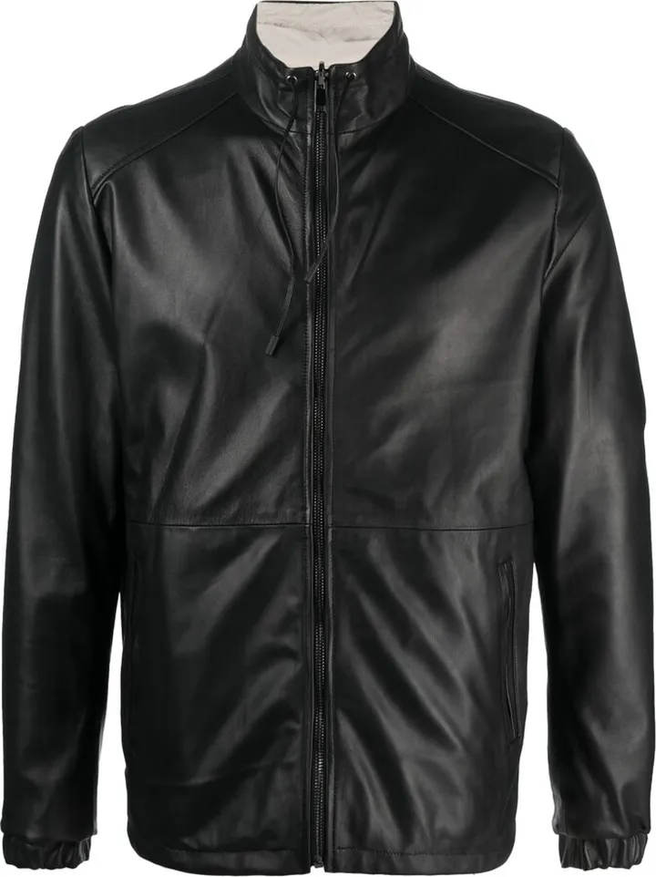 Zip-Up Leather Jacket