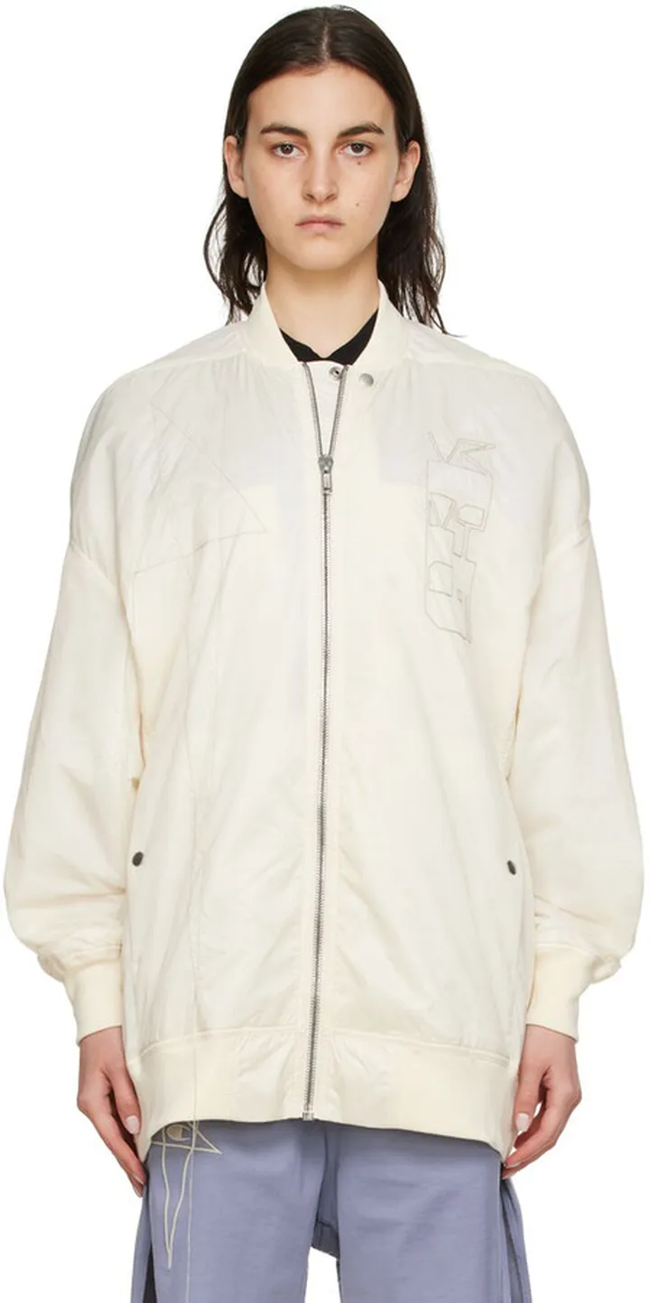 Rick Owens DRKSHDW Off-White Nylon Bomber Jacket