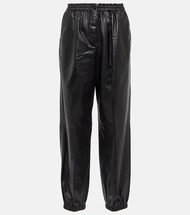 Viscount tapered leather pants