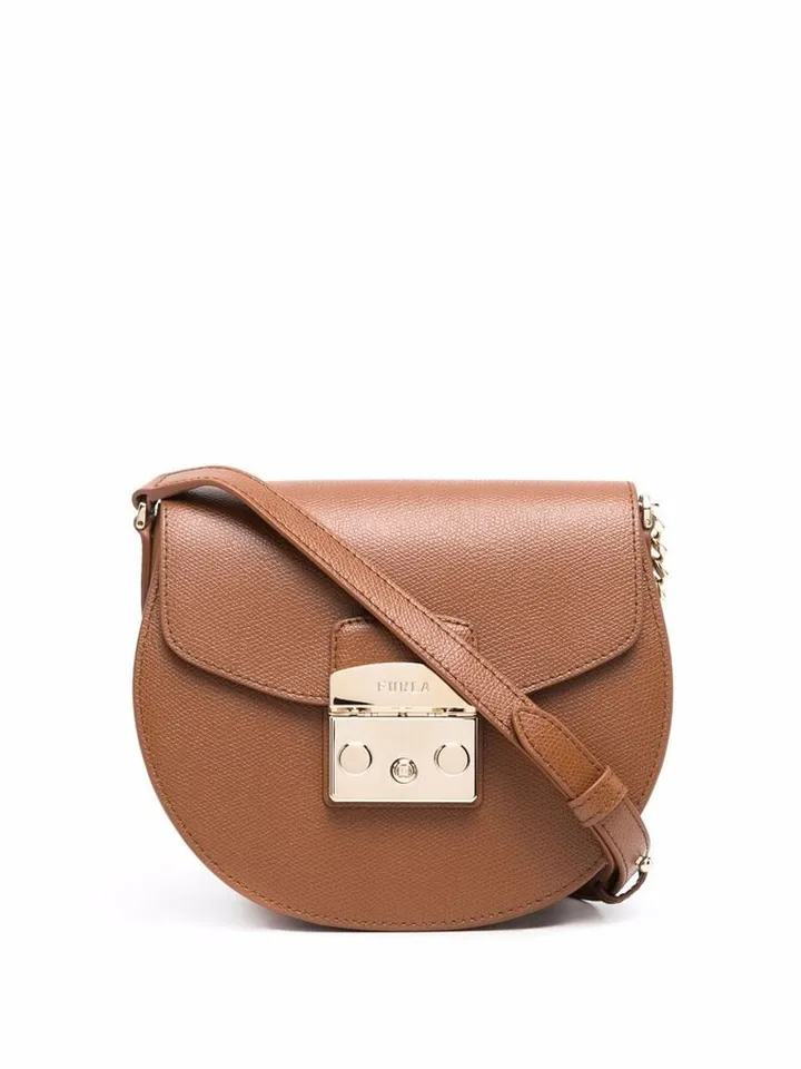 Foldover Leather Shoulder Bag