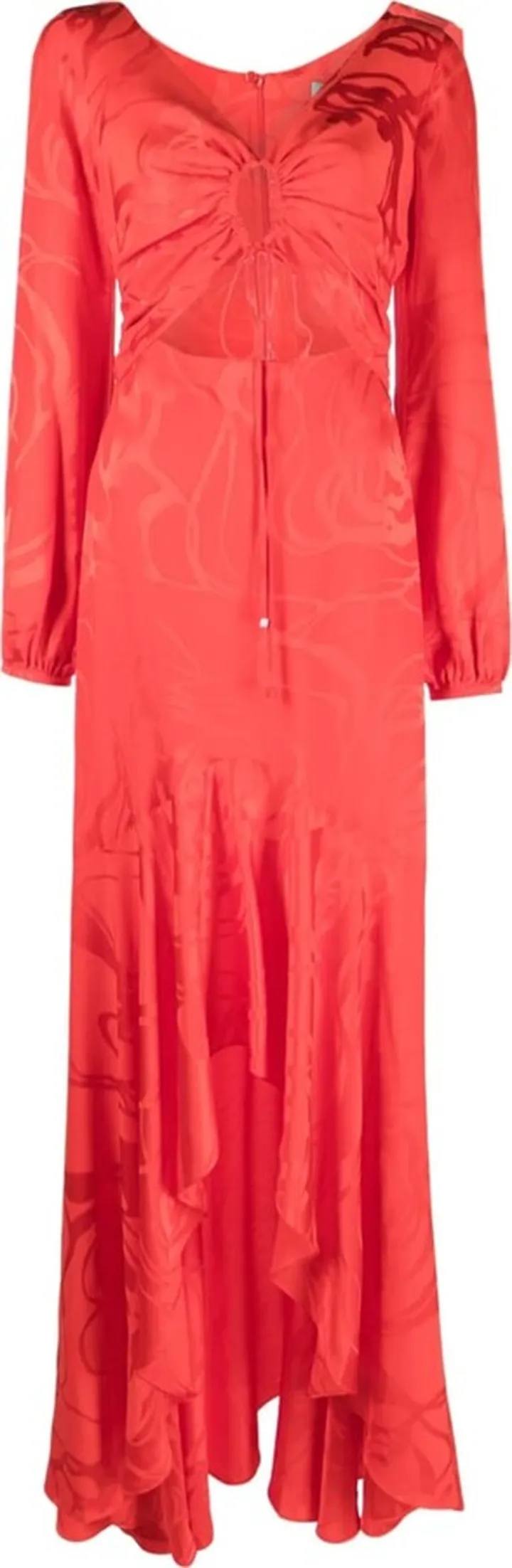 Ruffled Jacquard Gown