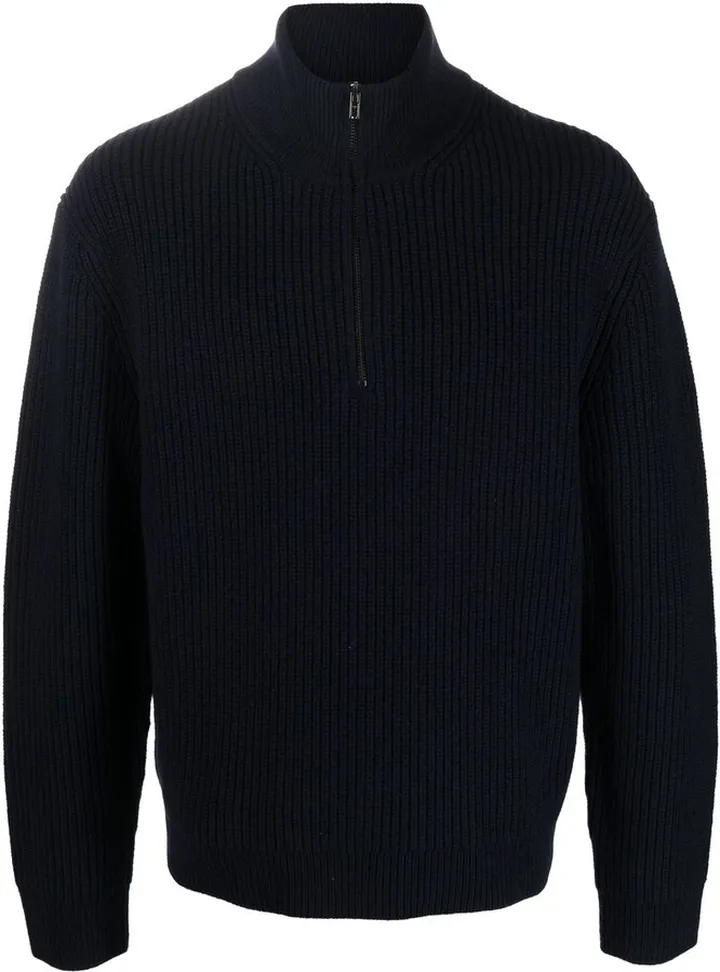 Ribbed Knit Half Zip Jumper