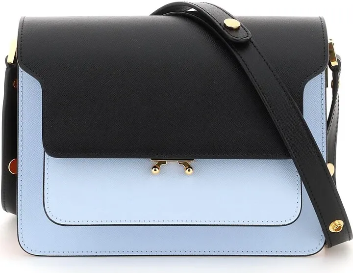 Tricolor Leather Medium Trunk Bag