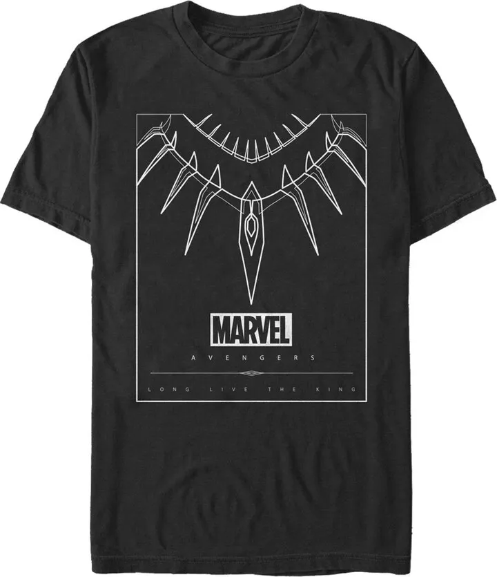 Men's Marvel Black Panther Necklace Power T-Shirt - Black - 5X Large