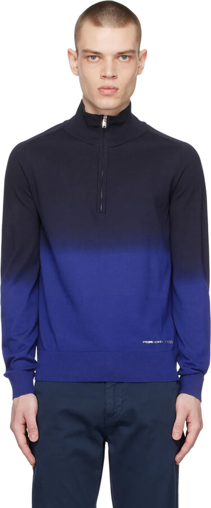 BOSS Blue Porsche Edition Zip-Neck Sweater