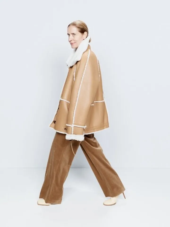 Raglan-sleeve Shearling Bomber Jacket