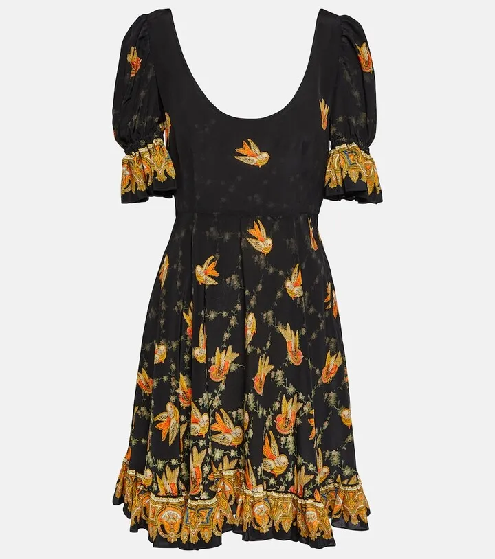 Paisley silk minidress