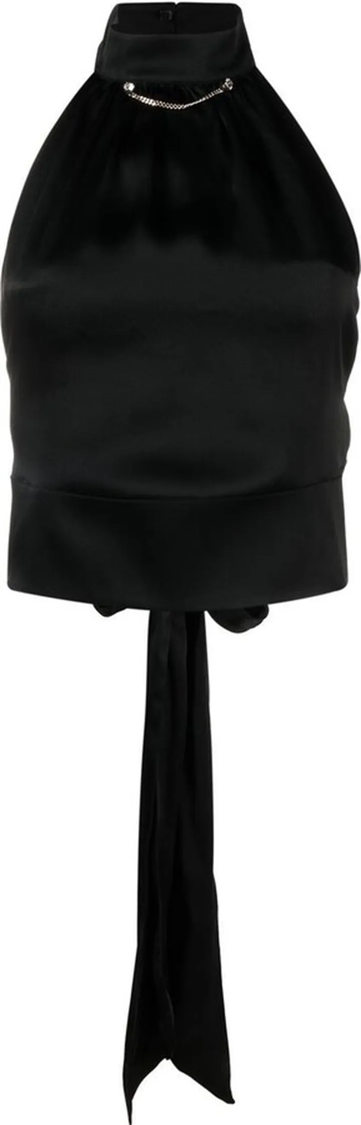 Halterneck Satin Crop Top