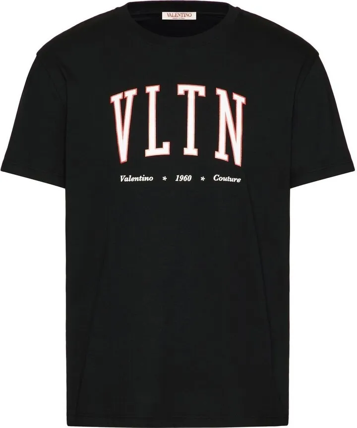 Black VLTN Logo Print T-Shirt