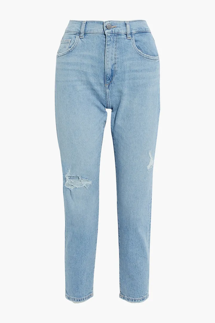 Susie distressed high-rise tapered jeans