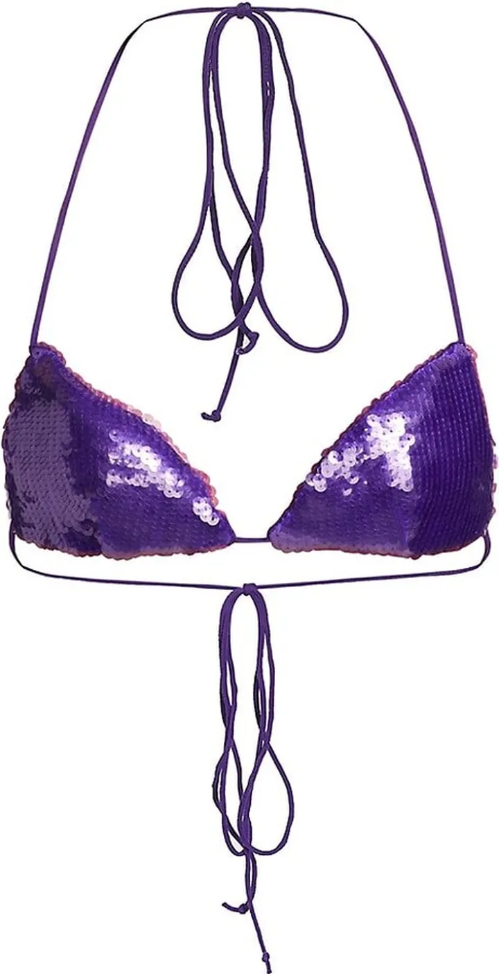 Sequin-Embroidered Bra Top