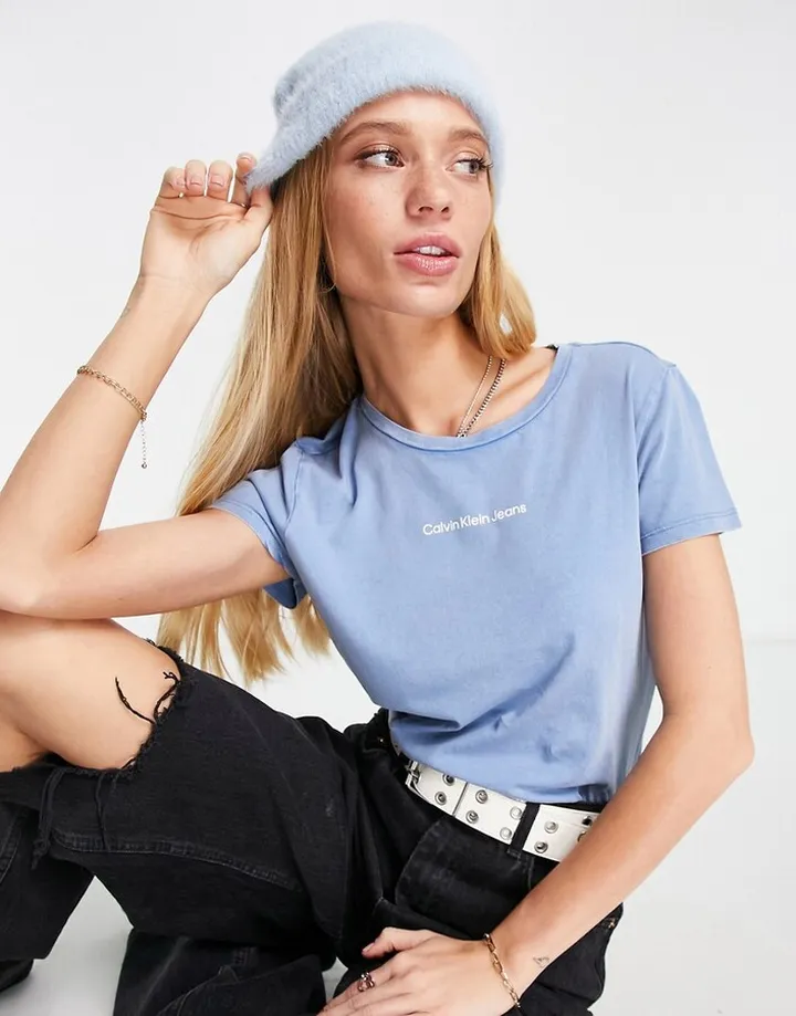 Calvin Klein Jeans logo t-shirt in blue