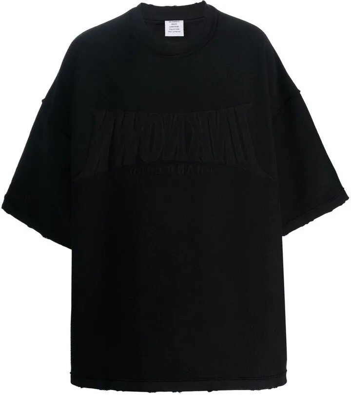 oversized logo-embroidery T-shirt