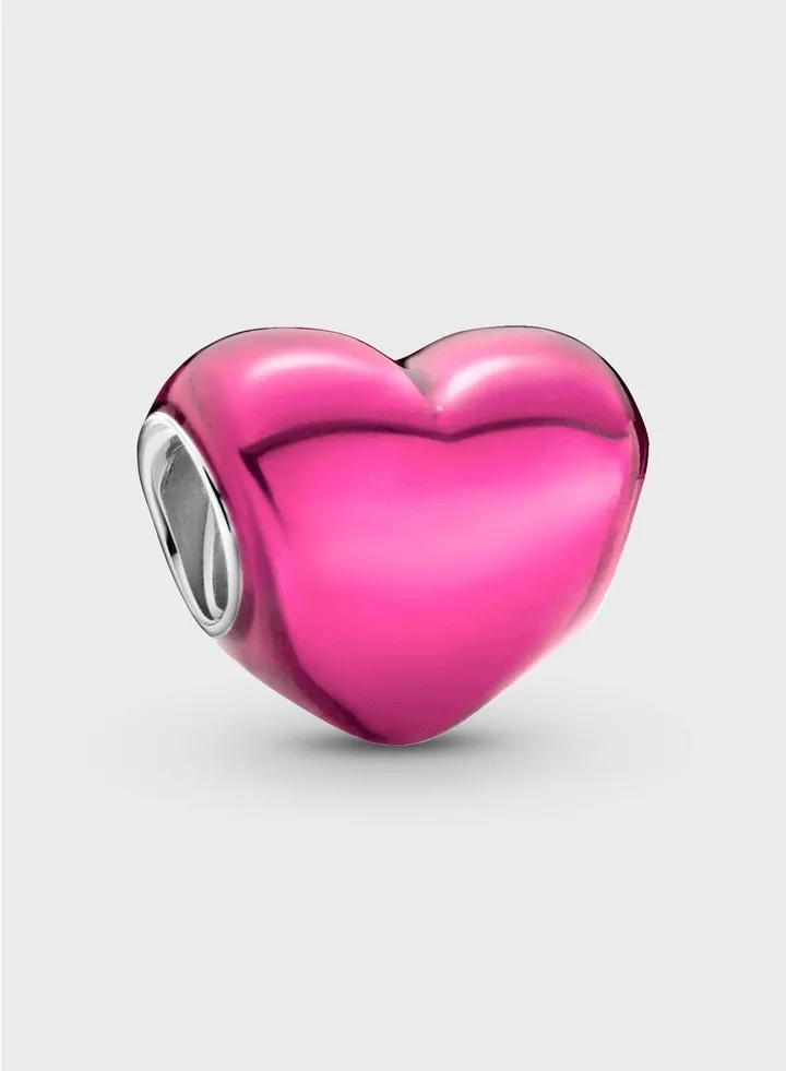 Metallic Pink Heart Charm