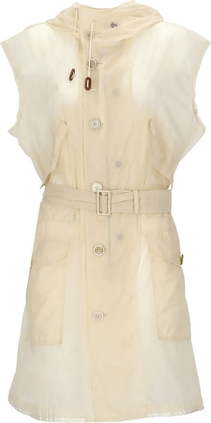 Maison Margiela Belted Hooded Sleeveless Jacket