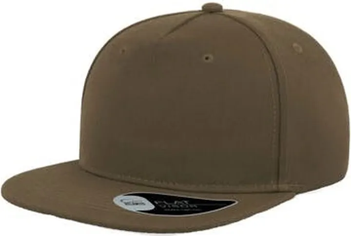 Atlantis Flat Visor 5 Panel Cap - Olive