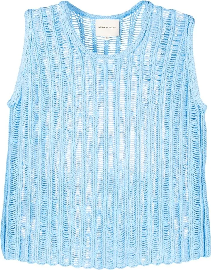 Machine open-knit top