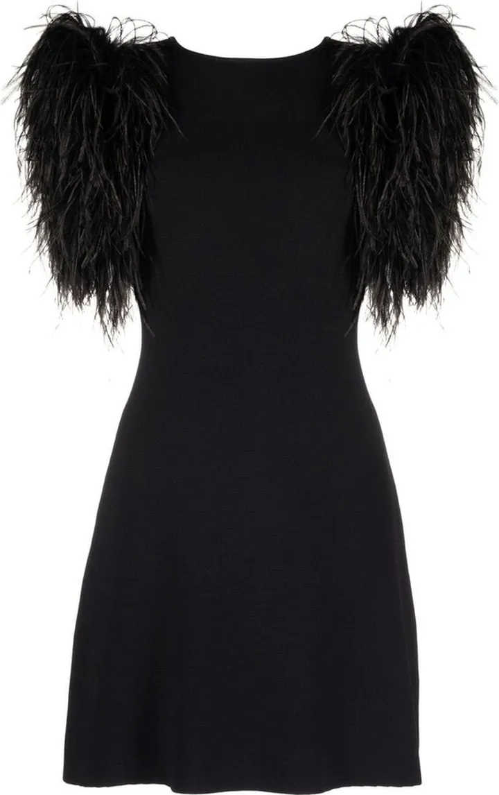 Elcie feather-trim mini dress