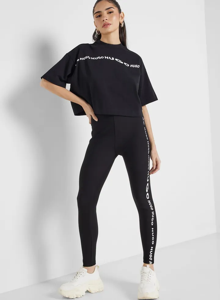 Logo Striped Leggings