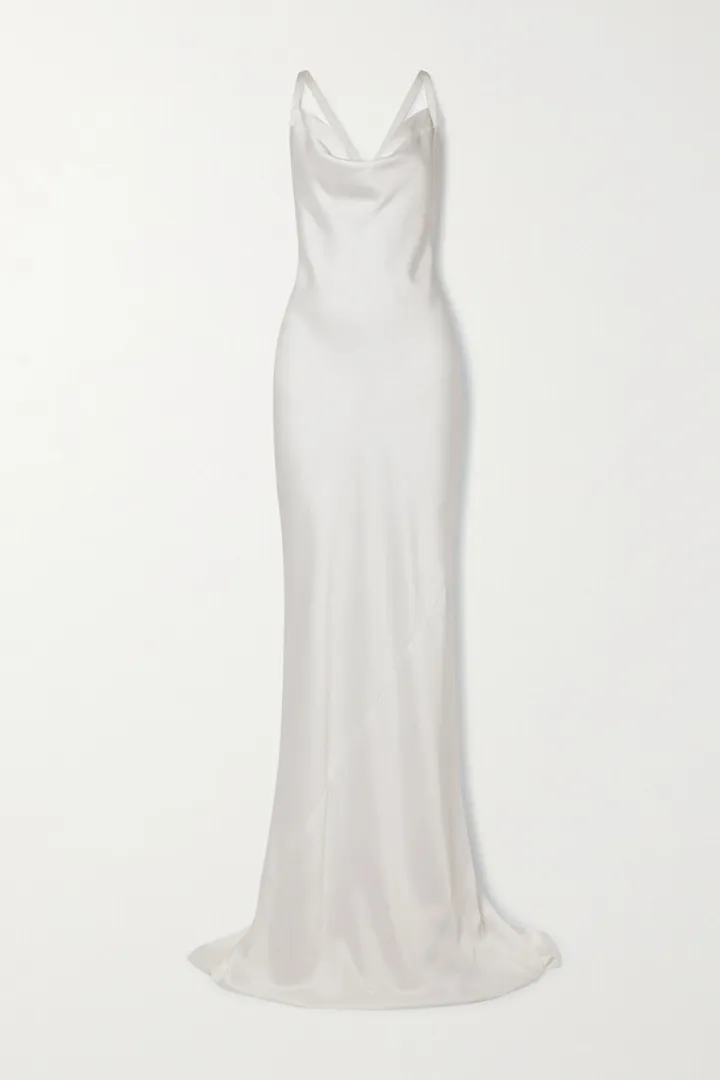 Norma Kamali - Open-back Satin Gown - White