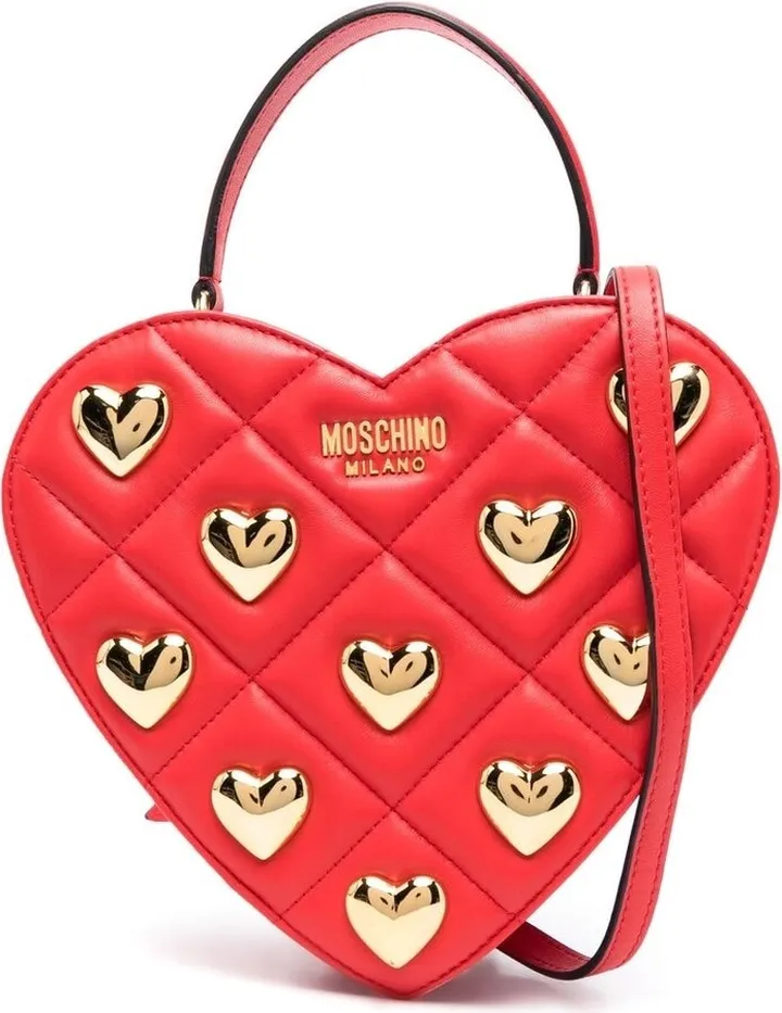Heart-Stud Diamond-Quilt Bag