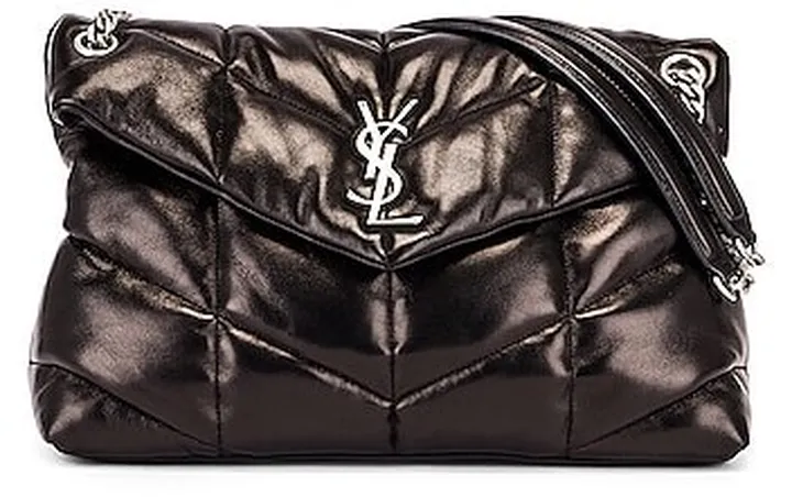 Saint Laurent Medium Monogramme Puffer Loulou Shoulder Bag in Black