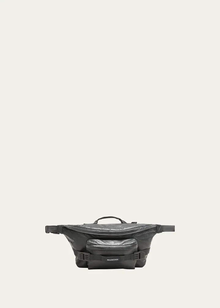 Men's Army Leather Belt Bag