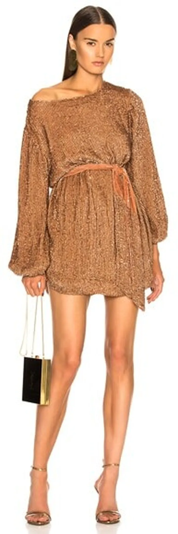 retrofete Grace Dress in Metallic Bronze