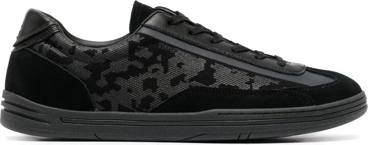 Compass-motif low-top sneakers