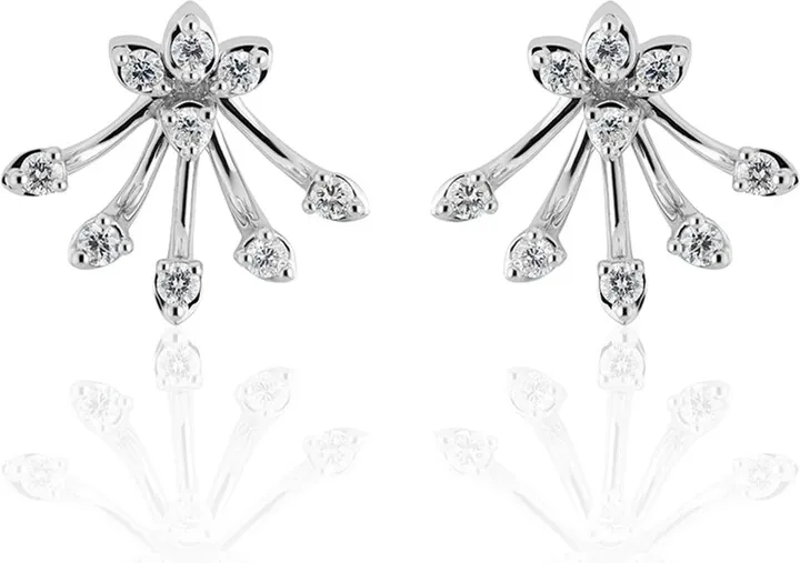 Luminus 18k White Gold Diamond Bouquet Earrings
